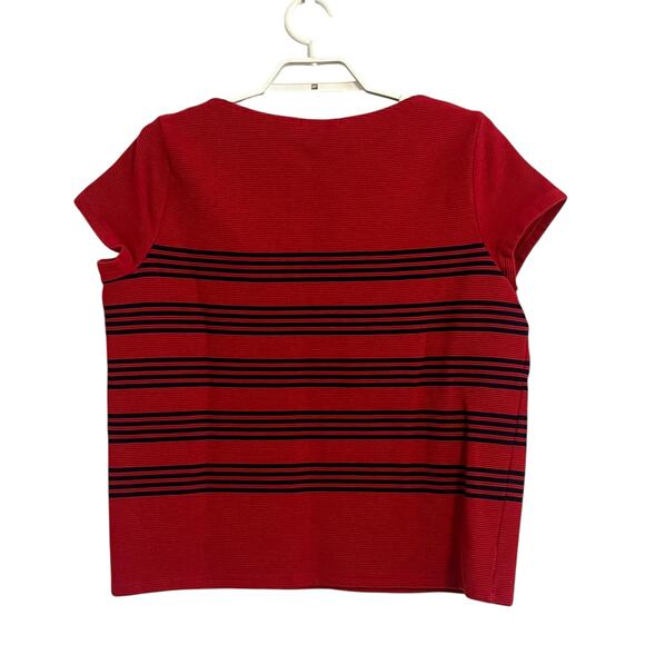 Ralph Lauren Textured Striped Boatneck Knit Top - Picture 3 of 5
